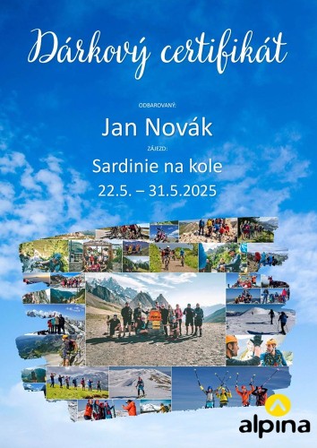 Ukázka dárkového poukazu na konkrétní zájezd