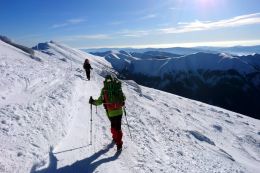 Nízké Tatry - přechod na sněžnicích