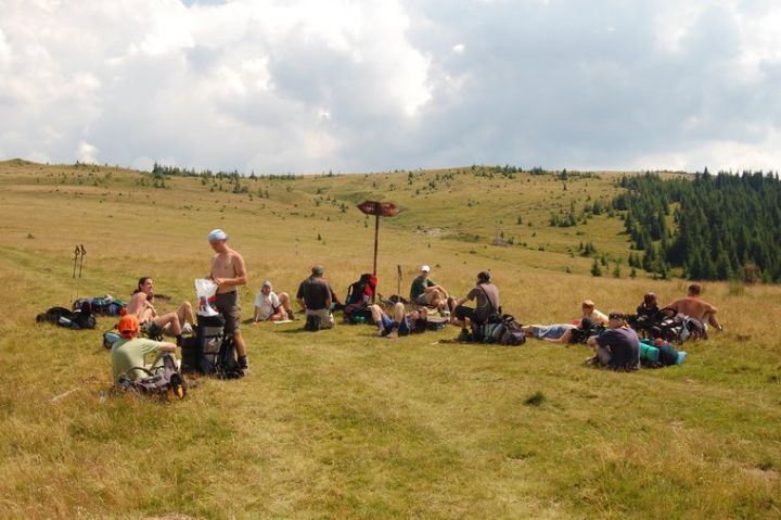 Pauza na svačinku v rumunských horách